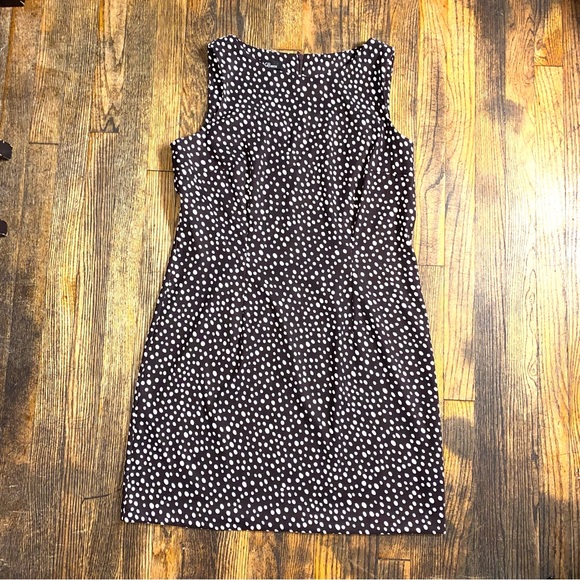AGB Brown & White Polka Dit Sleeveless Midi Dress size 16 - Picture 3 of 3